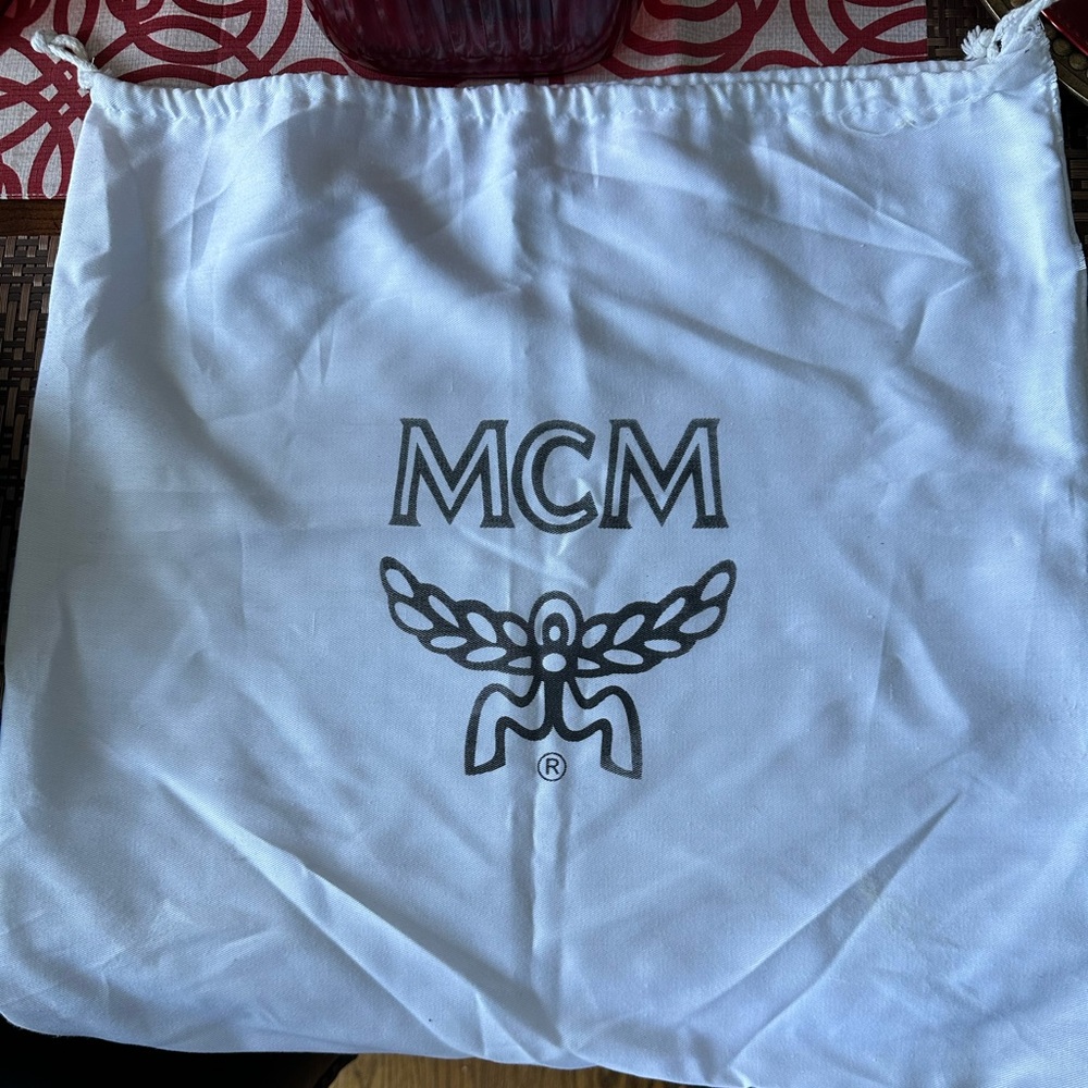 MCM White Logo Dust Bag